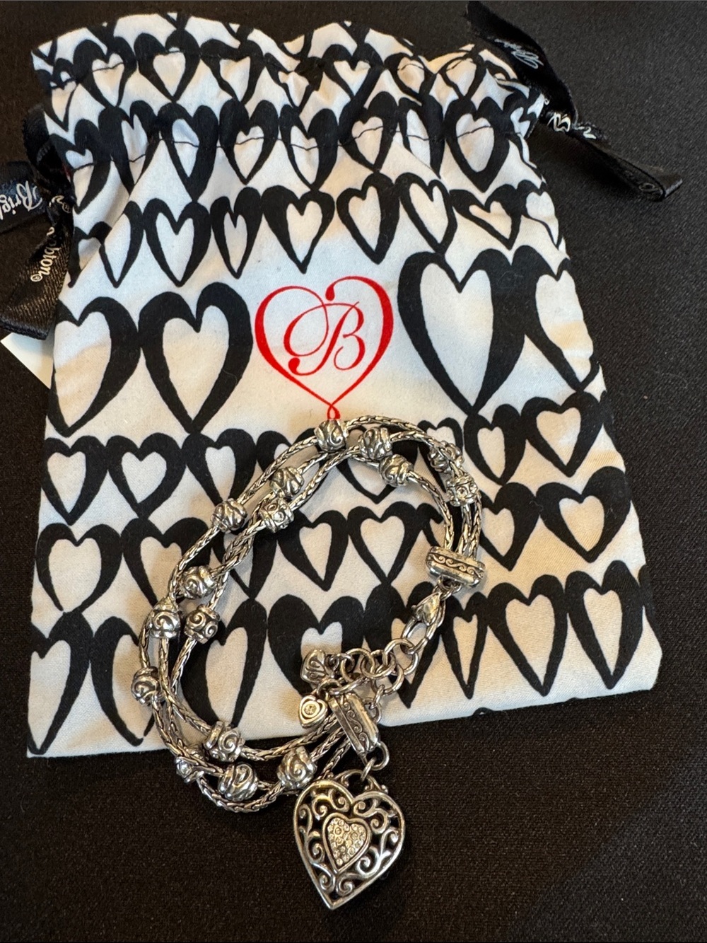 Brighton Silver Bracelet with Heart Charm - Picture 2 of 6